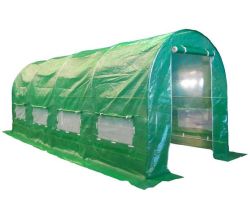 BIRCHTREE 5M (L) x 2M (W) x 2M (H) Polytunnel Greenhouse Pollytunnel Galvanised Frame