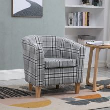 WestWood Fabric Tub Chair TC03 Grey Checked