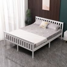 WestWood Wood Double Bed With Footboard White