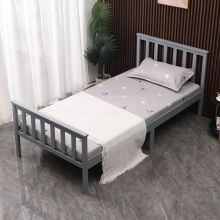 WestWood Wood Single Bed With Footboard Grey