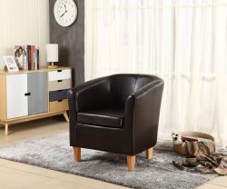 WestWood Faux Leather Tub Armchair Brown