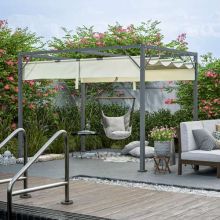 BIRCHTREE Metal Pergola 3x2M Beige