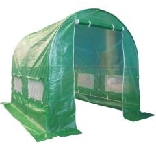 BIRCHTREE 3M (L) x 2M (W) x 2M (H) Polytunnel Greenhouse Pollytunnel Galvanised Frame