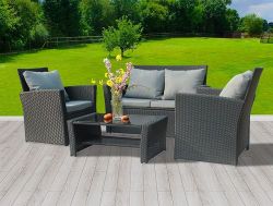 BIRCHTREE Rattan Furniture Set RFS02 Black