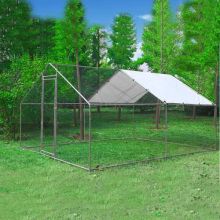 Chicken Run Cage 3X4X2M CRC02 Metal Hammered Silver
