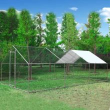 Chicken Run Cage 3X6X2M CRC03 Metal Hammered Silver