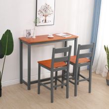 WestWood Bar Table and 2 Stools Set WW-BTS02 Grey and Honey