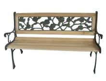 BIRCHTREE Outdoor Wooden 3 Seater Rose Style Garden Bench