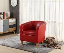 WestWood Faux Leather Tub Armchair Red