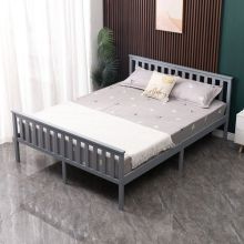 WestWood Wood Double Bed With Footboard Grey