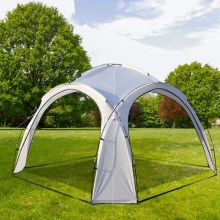 BIRCHTREE Gazebo Fiberglass 3.5x3.5m No Side White