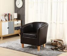 WestWood Faux Leather Tub Armchair Brown