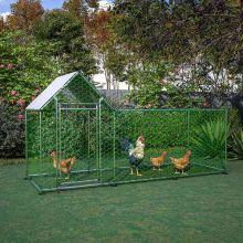 FoxHunter Chicken Run Cage 1X1+2M CRC06 Metal Hammered Silver