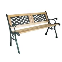 BIRCHTREE Outdoor Wooden 3 Seater Cross Lattice and Slat Style Garden Bench