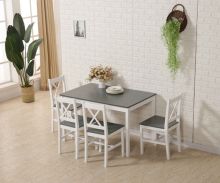 WestWood Dining Table With 4 Chair Wood DS03 Grey