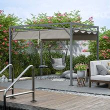 BIRCHTREE Metal Pergola 3x2M Grey