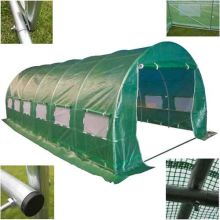 BIRCHTREE 6M (L) x 3M (W) x 2M (H) Polytunnel Greenhouse Galvanised 25mm Frame 6 Section