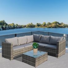 BIRCHTREE Rattan Furniture Set RFS08 Grey