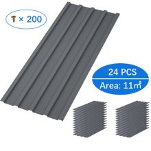 BIRCHTREE 24x Metal Roof Sheets 1080x426mm RSS02 Grey