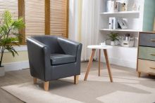 WestWood Faux Leather Tub Armchair Grey